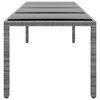 vidaXL Tuintafel 250x100x75 cm gehard glas en poly rattan grijs