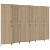vidaXL Kamerscherm 6 panelen poly rattan beige