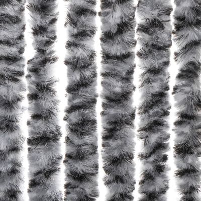 vidaXL Vliegengordijn 90x220 cm chenille grijs en zwart-wit