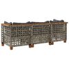 vidaXL Tuinbank 3-zits met kussens poly rattan grijs