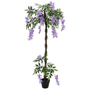 vidaXL Artificial Bean Flower Tree Paars 80 x 18 x 160 cm Stof en Hout