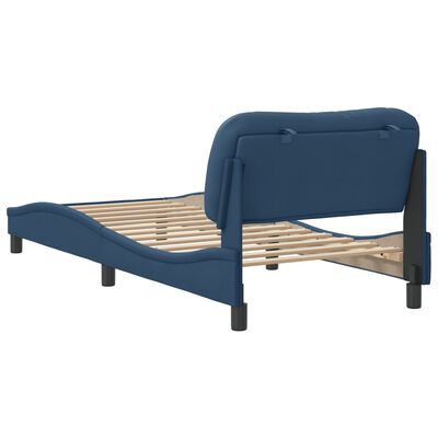 vidaXL Bedframe met hoofdbord stof blauw 80x200 cm