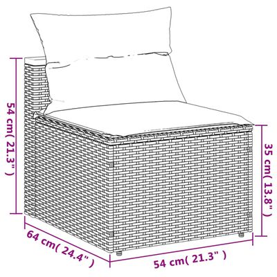 vidaXL 5-delige Loungeset met kussens poly rattan acacia zwart