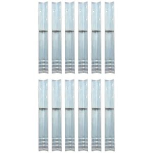 vidaXL Grondanker L-vormig 5x5x50 cm gegalvaniseerd staal 12 st