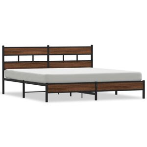 vidaXL Bedframe zonder matras metaal bruin eikenkleur 180x200 cm