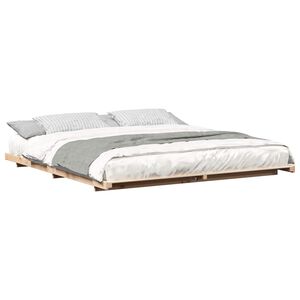 vidaXL Bedframe Bruin 180 x 220 cm Massief grenenhout