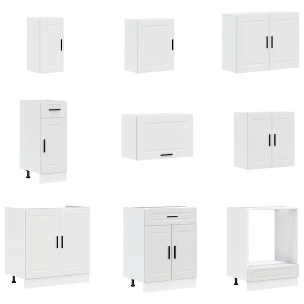 vidaXL 14-delige Keukenkastenset Porto bewerkt hout wit