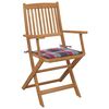 vidaXL Tuinstoelen 4 st inklapbaar met kussens massief acaciahout