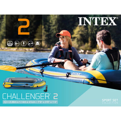 Intex Challenger 2 Opblaasboot met roeispanen en pomp 68367NP