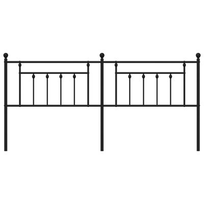 vidaXL Hoofdbord 200 cm metaal zwart