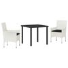 vidaXL Tuin eettafelset 3 st Wit poly rattan