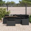 vidaXL Tuin Sofa Set met opslag 6 pcs Zwart Poly riet