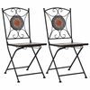 vidaXL Bistrostoelen moza&iuml;ek 2 st oranje en grijs