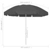 vidaXL Strandparasol 240 cm antracietkleurig