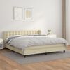 vidaXL Boxspring met matras kunstleer cr&egrave;mekleurig 180x200 cm