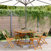 vidaXL 5-delige Tuinset poly rattan en massief hout beige