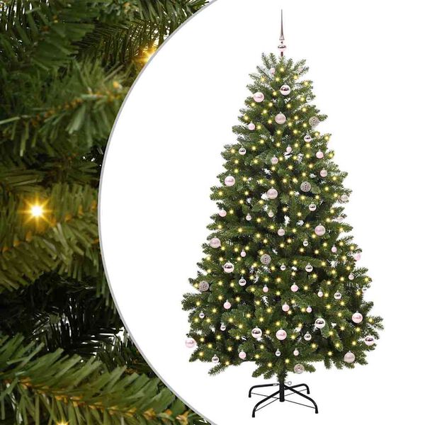 vidaXL Kunstkerstboom met 300 LED Groen 240 cm PVC en Metaal