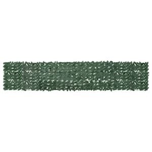 vidaXL Balkonscherm met donkergroene bladeren 400x75 cm