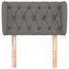 vidaXL Hoofdbord met randen 83x23x78/88 cm stof donkergrijs