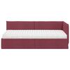 vidaXL Hoekbedframe met Matras met hoofdeinde 2 pcs Grijs Fluweel