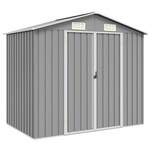 vidaXL Tuinschuur 205x129x183 cm gegalvaniseerd staal grijs