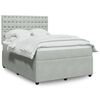 vidaXL Boxspring met matras fluweel lichtgrijs 160x200 cm