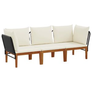 vidaXL 3 st Massief acaciahout & touw Naturel