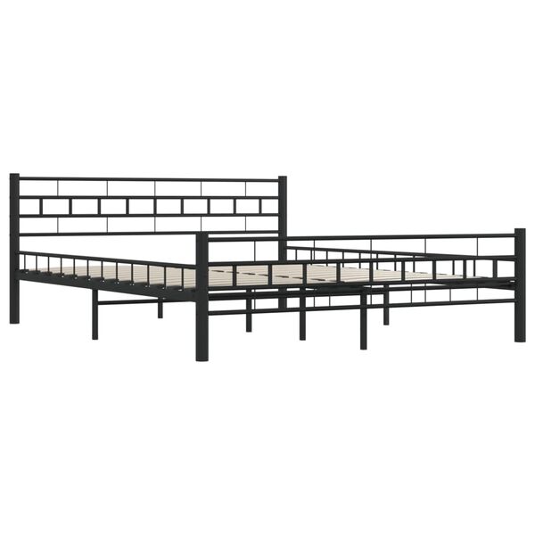 vidaXL Bedframe staal zwart 160x200 cm