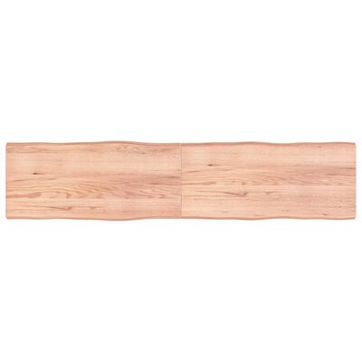 vidaXL Tafelblad natuurlijke rand 220x50x(2-6)cm eikenhout lichtbruin