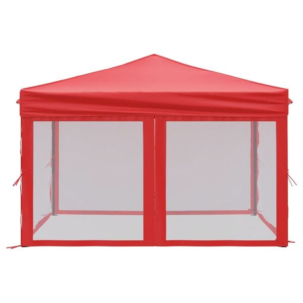 vidaXL Partytent inklapbaar met zijwanden 3x3 m rood