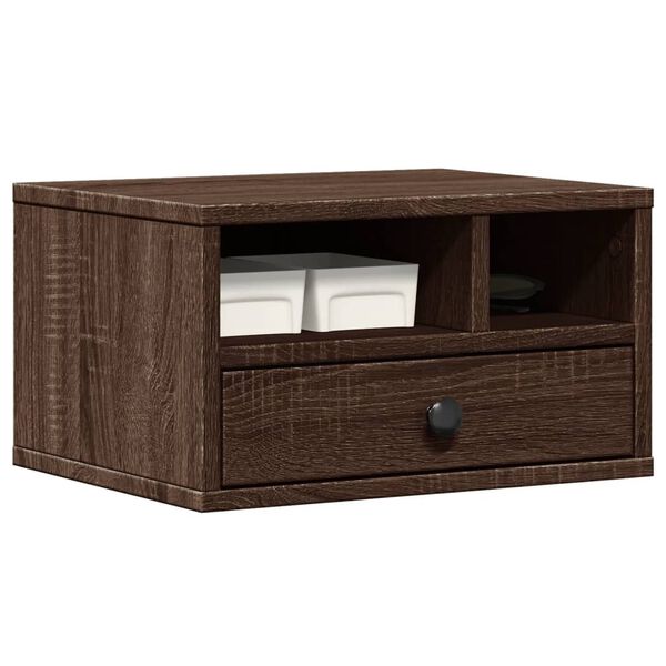 vidaXL Printerkastje 40x32x22,5 cm bewerkt hout bruin eikenkleurig
