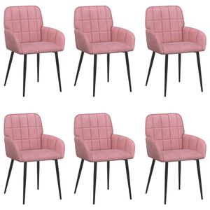 vidaXL Eettafelstoelen 6 st fluweel Roze 57 x 50 x 85 cm