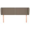 vidaXL Hoofdbord met randen 147x23x78/88 cm stof taupe