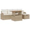 vidaXL Tuinbankenset 6 st Beige poly rattan