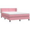 vidaXL Boxspring met matras fluweel roze 140x220 cm