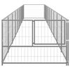 vidaXL Hondenkennel 9 m&sup2; staal zilverkleurig
