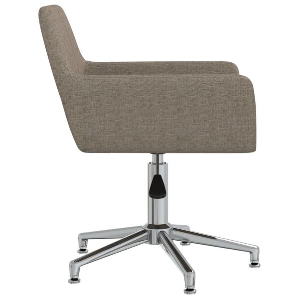 vidaXL Eetkamerstoelen draaibaar 6 st stof taupe