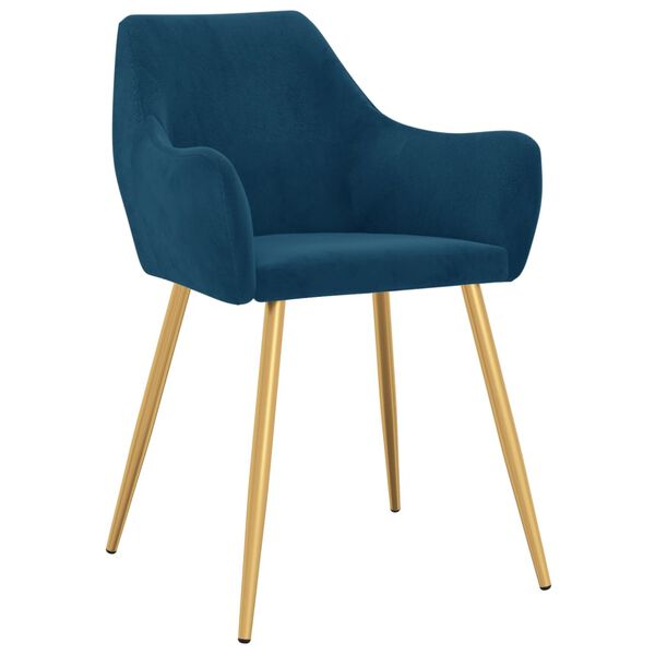 vidaXL Eetkamerstoelen 2 st fluweel blauw