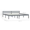 vidaXL Bedframe massief grenenhout grijs 160x200 cm