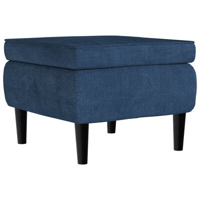 vidaXL Fauteuil met voetenbank fluweel blauw