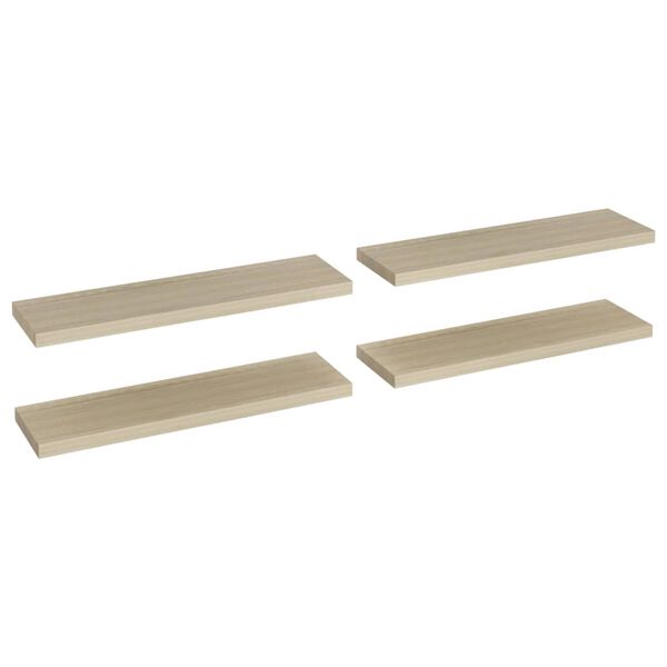 vidaXL Wandschappen zwevend 4 st 90x23,5x3,8 cm MDF eikenkleurig
