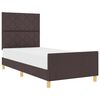 vidaXL Bedframe met hoofdeinde Donkerbruin 100 x 200 cm Stof