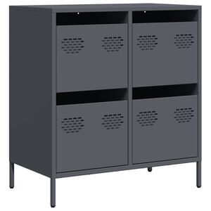 vidaXL Dressoir 68x39x73,5 cm koudgewalst staal antracietkleurig