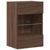 vidaXL Wandkasten met LED-verlichting voor tv 2 st 40x30x60,5 cm bruin eikenkleur