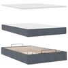 vidaXL Ottoman bed met matras en LED's 120x200cm fluweel donkergrijs