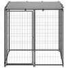 vidaXL Hondenkennel 110x110x110 cm staal zwart