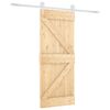 vidaXL Schuifdeur Natuurlijk en Wit 85 x 210 cm Massief Grenenhout