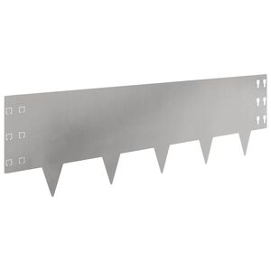 vidaXL Gazonrand 20 pcs 100 x 30 cm Staal Zilverkleurig