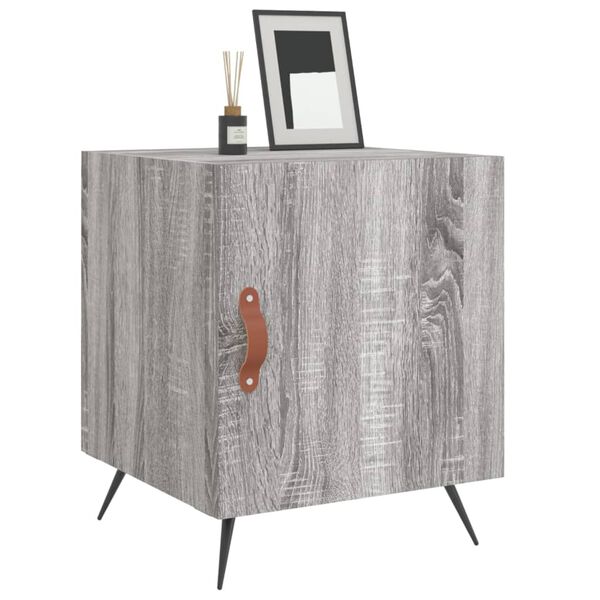vidaXL Nachtkastjes 2 st 40x40x50 cm bewerkt hout grijs sonoma eiken