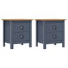 vidaXL Nachtkastjes 2 st Hill 46x35x49,5 cm grenenhout grijs